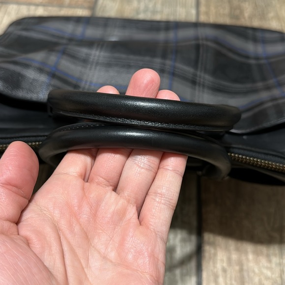 Coach Signature Canvas Plaid Print Beckett Slim Leather Briefcase - Picture 9 of 16